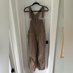 Denim Overalls in Purple/Brown
